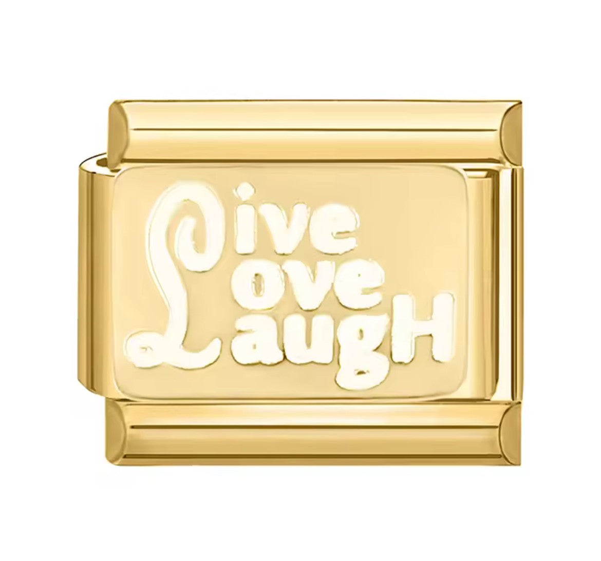 Live Love Laugh Italy Charm Gold Link