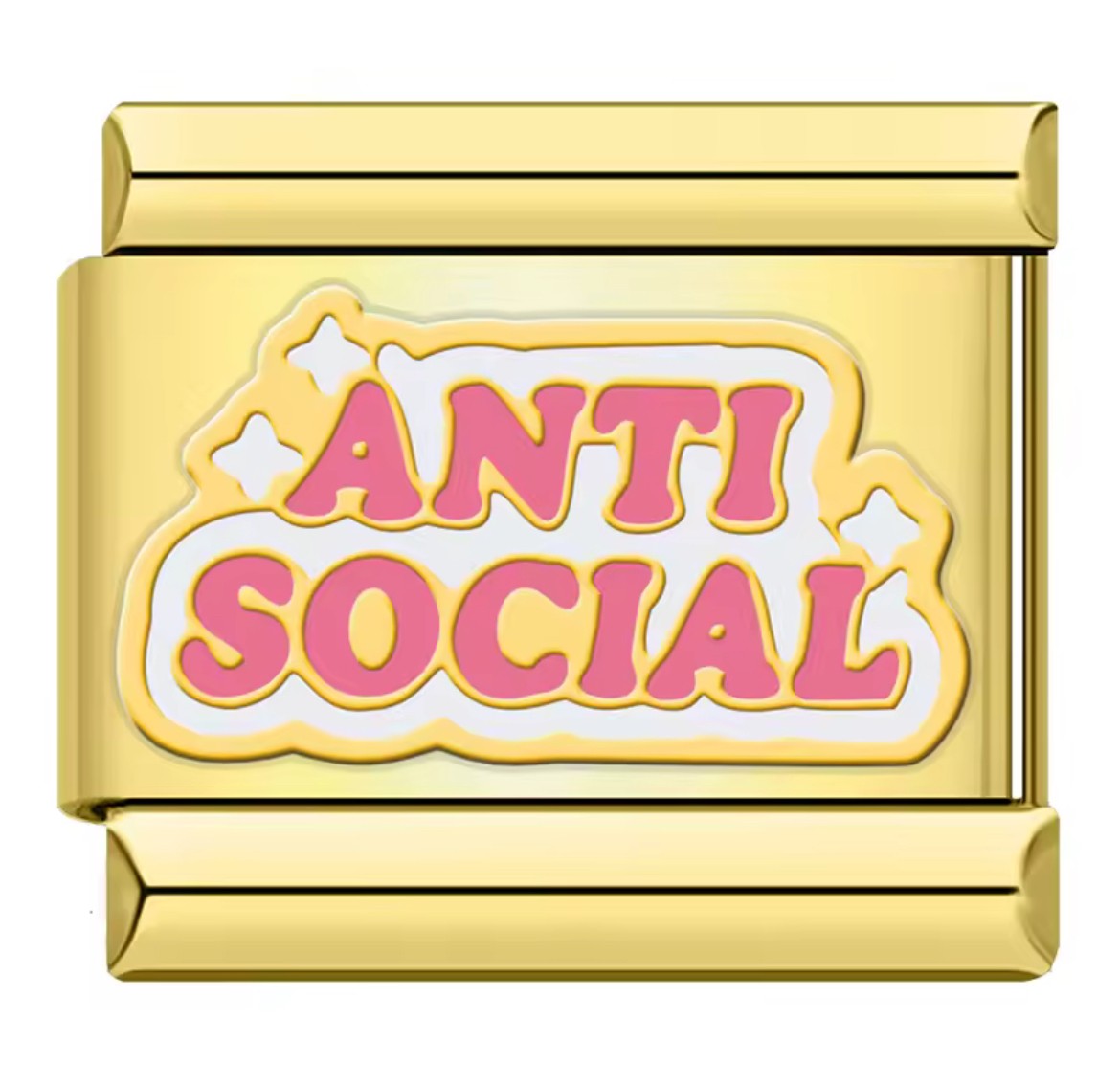Anti Social Italy Charm Gold Link