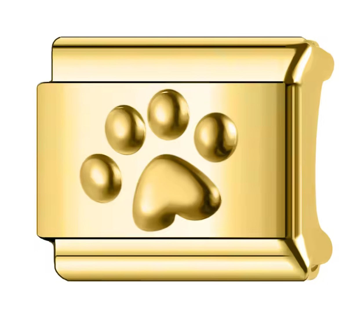 Paw Print Italy Charm Gold Link