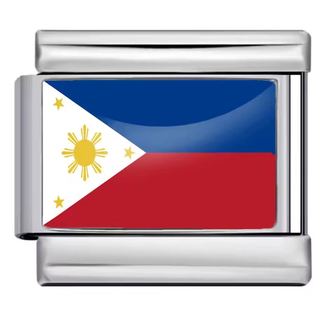 Philippines Flag Charm Silver Link