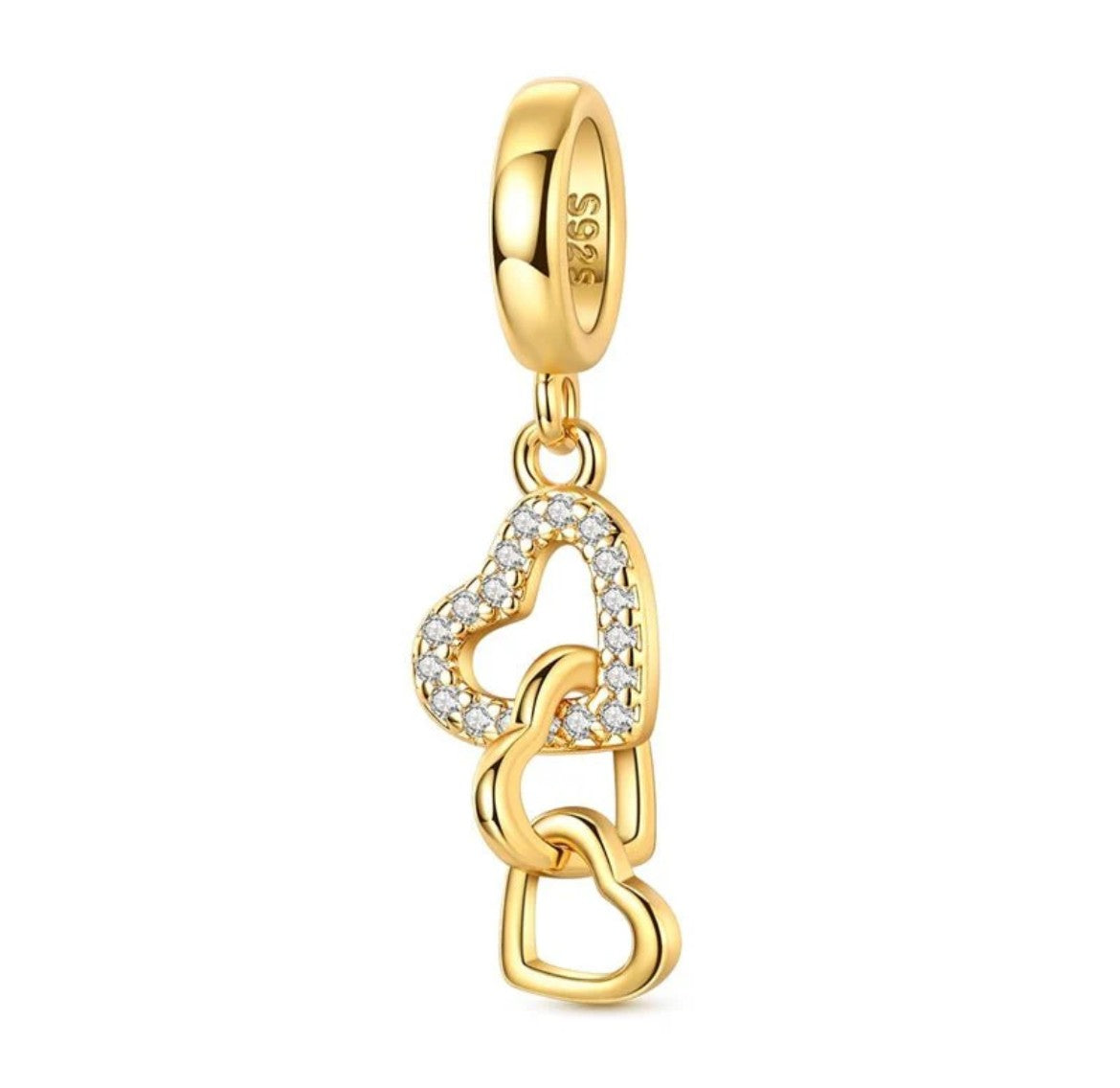 Triple linked Heart Dangle Charm