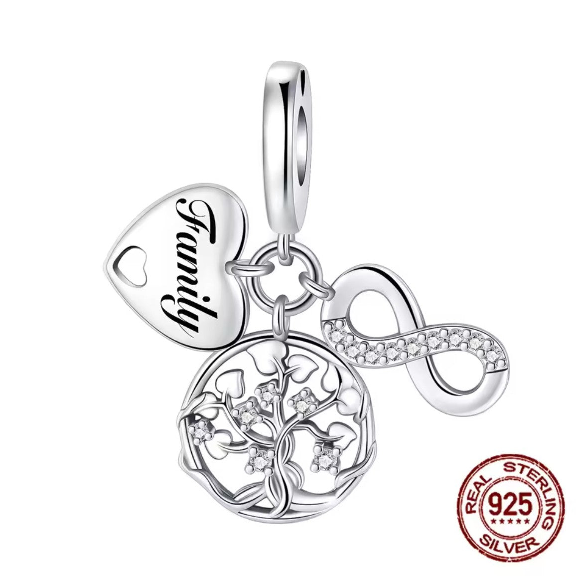 Family Infinity Triple Dangle Charm
