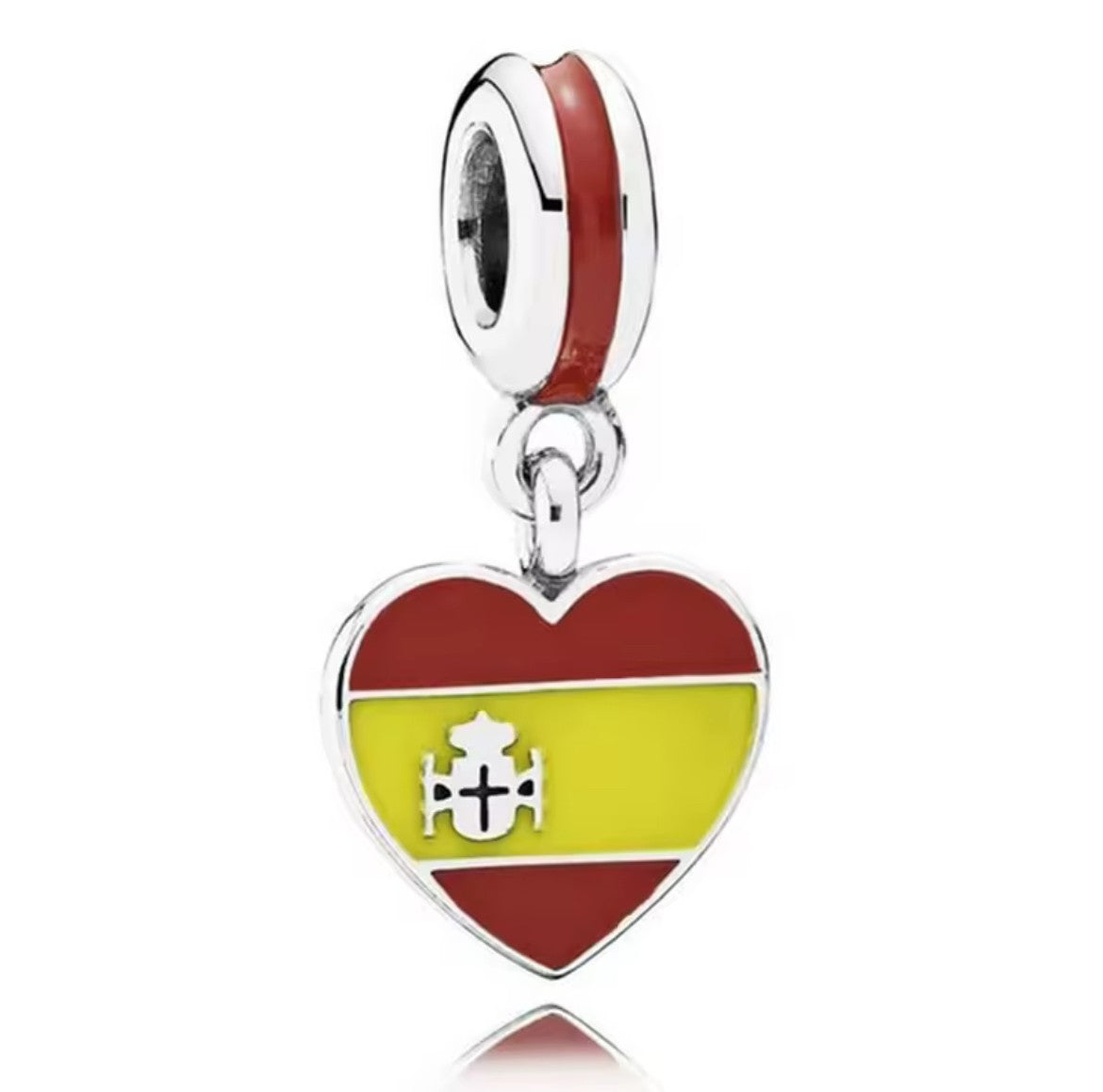 Spain Flag Heart Dangle Charm