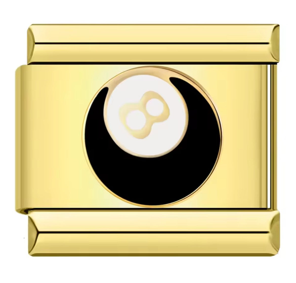 8 Ball Charm Gold Link