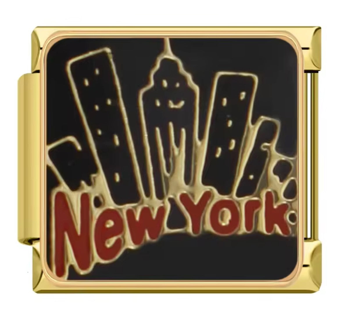 New York Italy Charm Gold Link