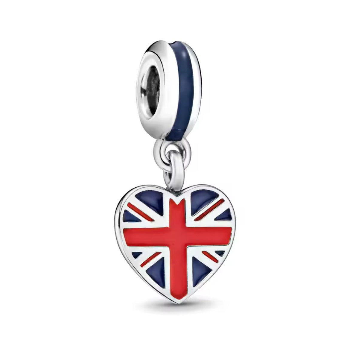 Great Britain Union Jack Heart Dangle Charm