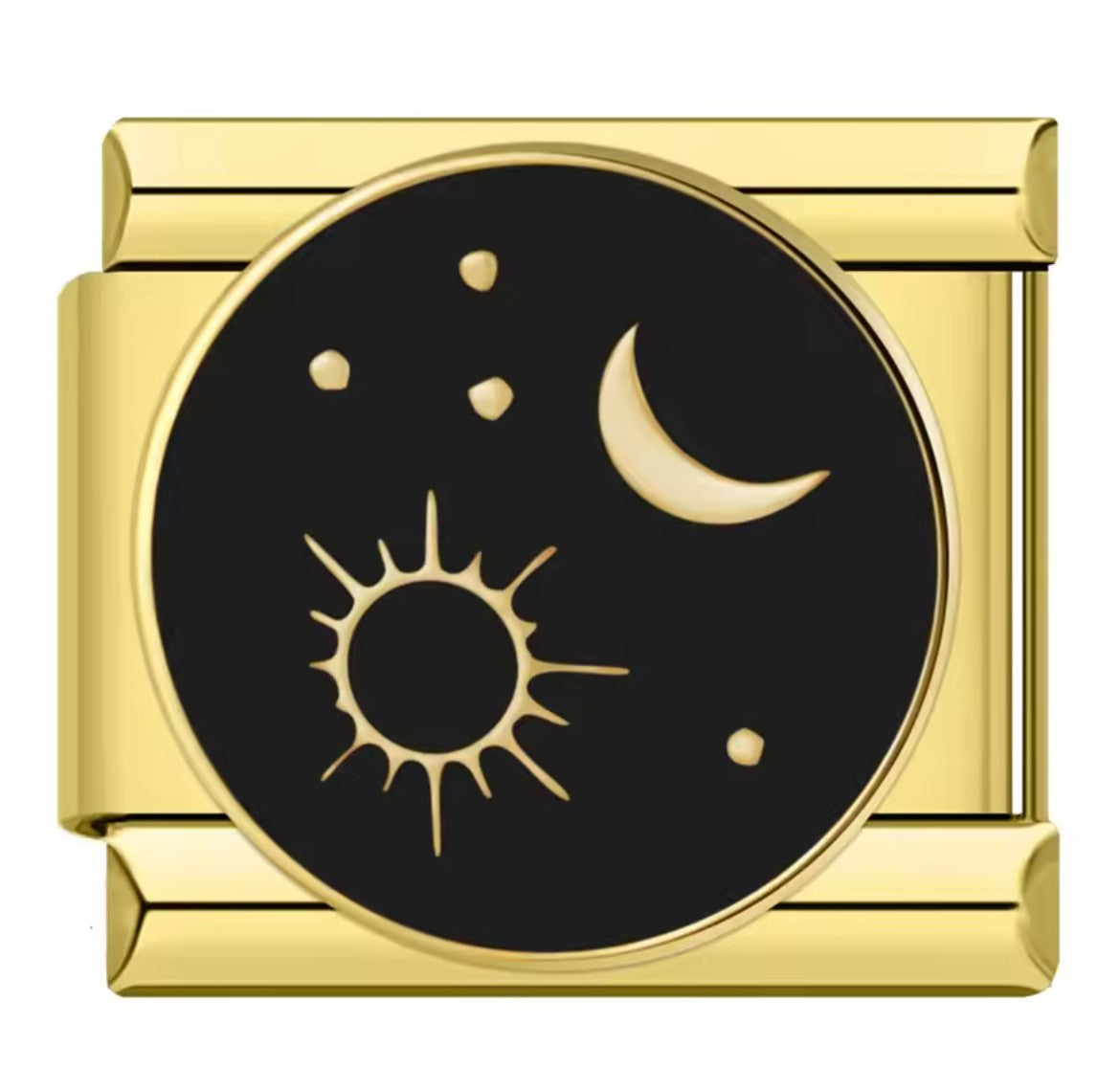 Sun Moon Stars Italy Charm Gold Link