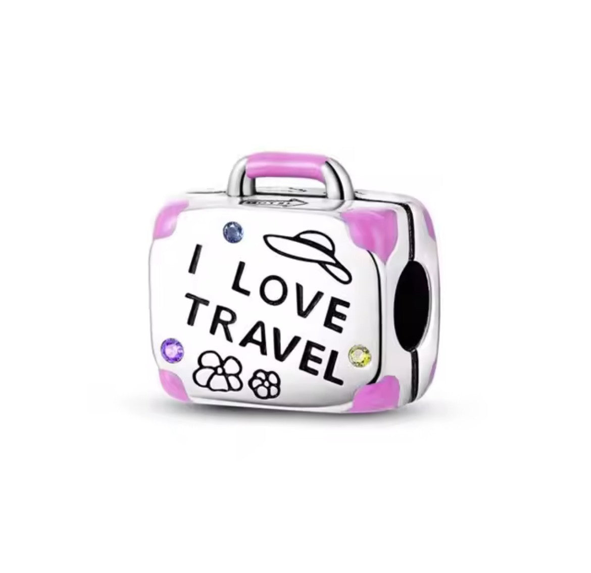 "I Love Travel" Suitcase Charm