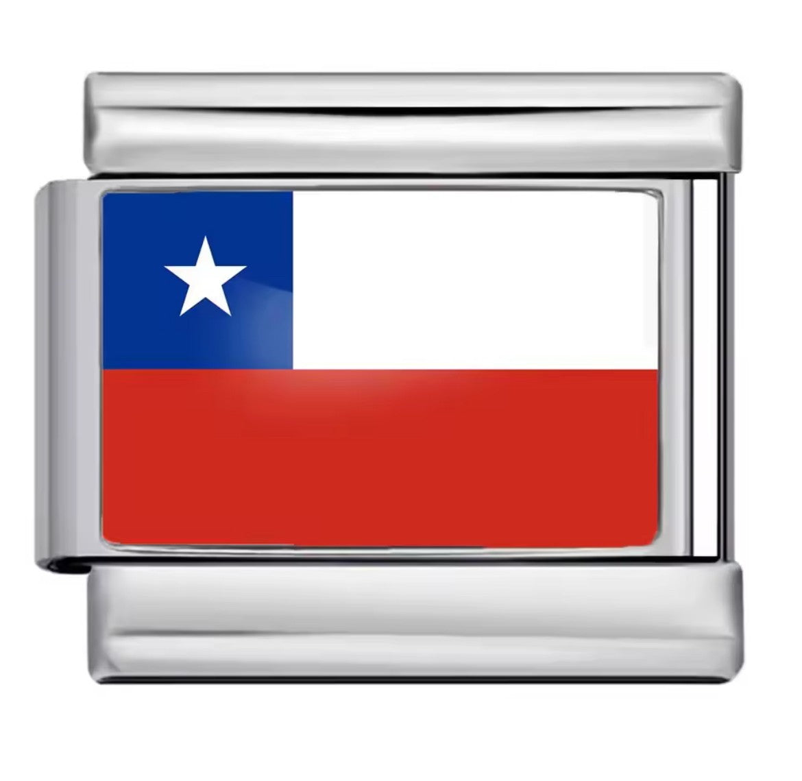 Chile Flag Charm Silver Link