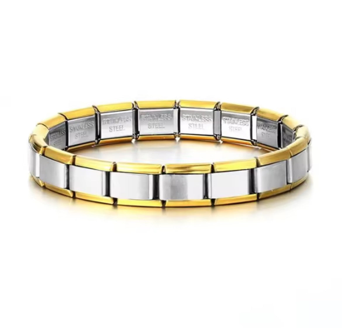 Italy Stainless Steel Bracelets Silver & Gold (18 links)