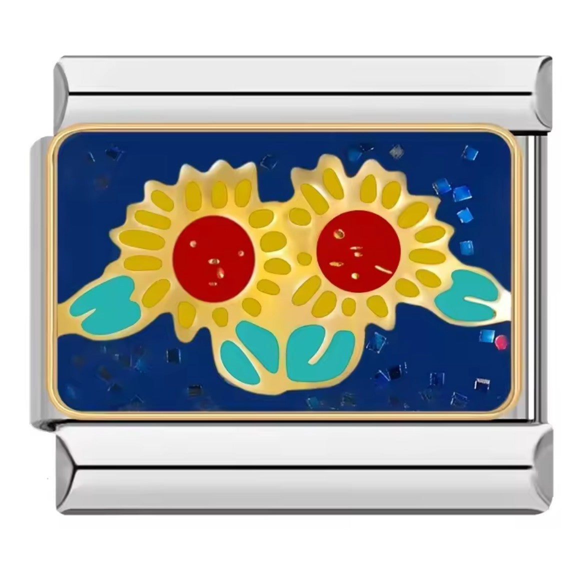 Sunflower Charm Silver Link