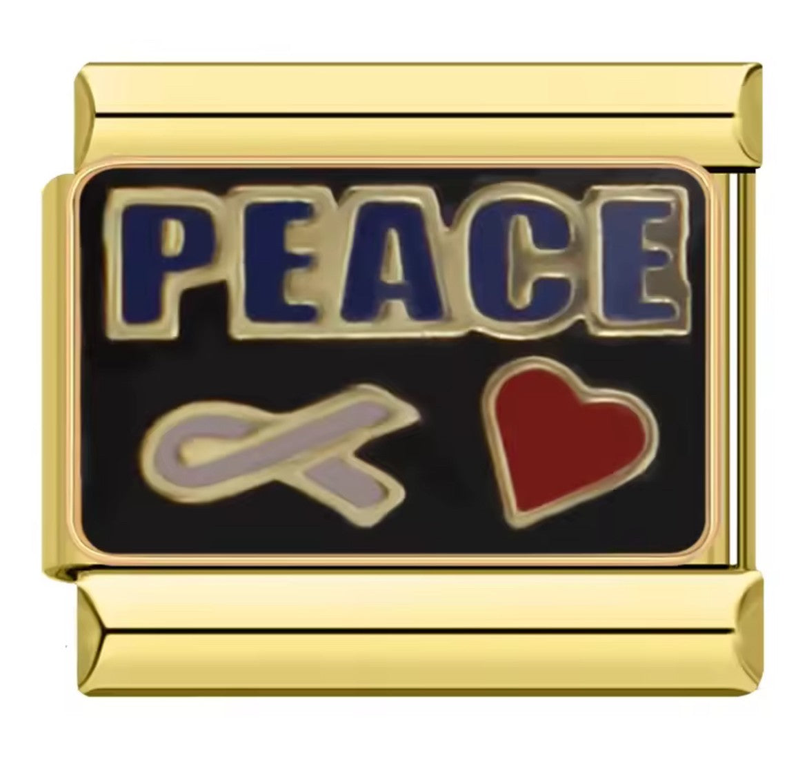 Peace Italy Charm Gold Link