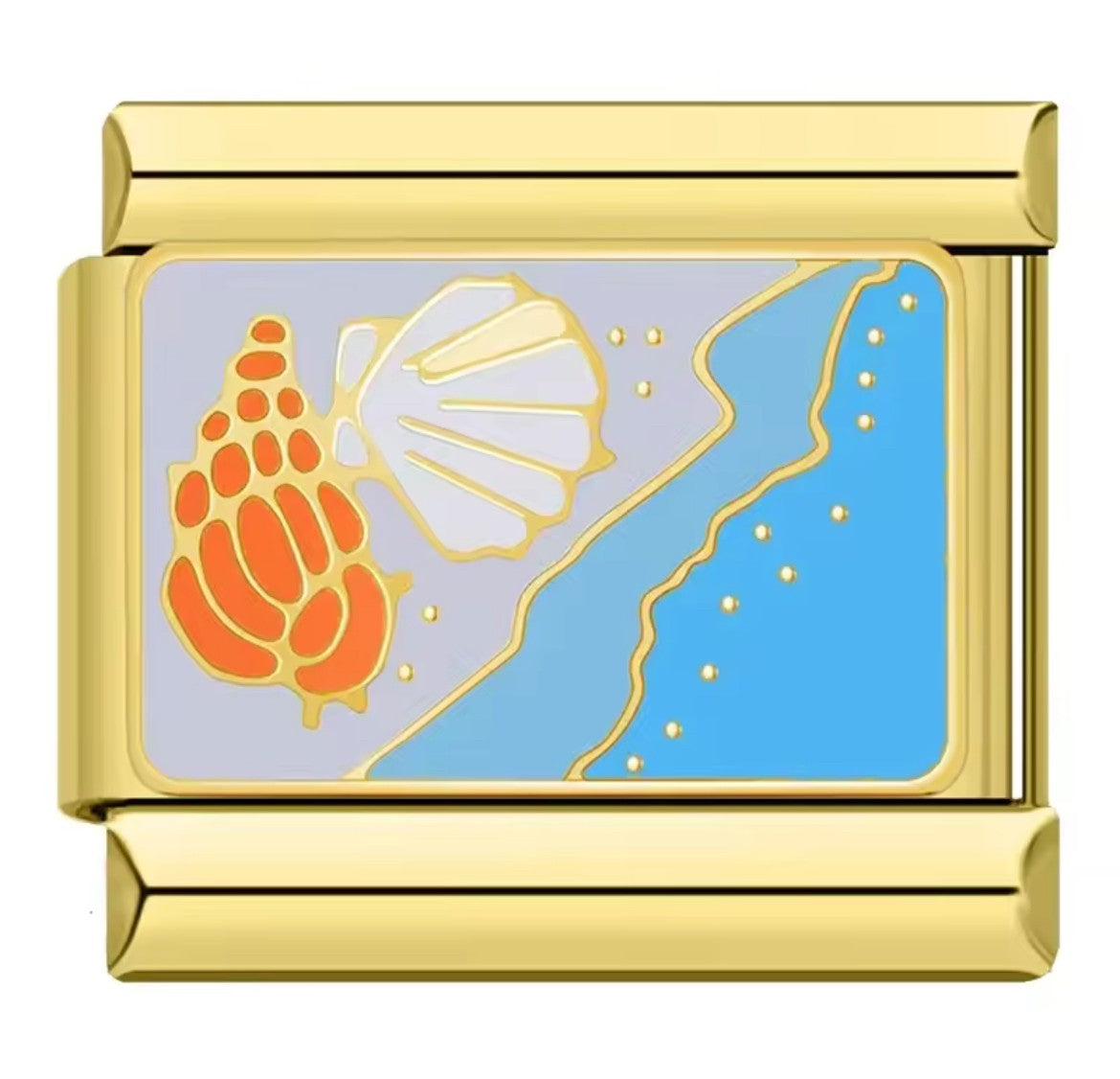 Beach Themed Italy Charm Gold Link