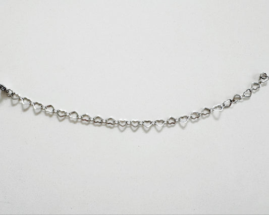 Silver Heart Lovers Chain Bracelet