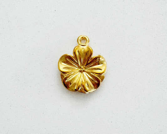 Large Gold Flower Charm