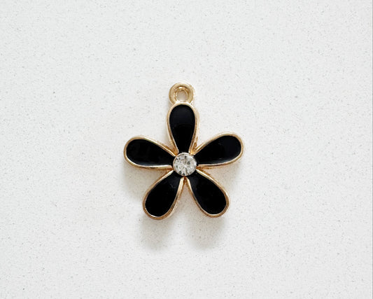 Black Flower Charm