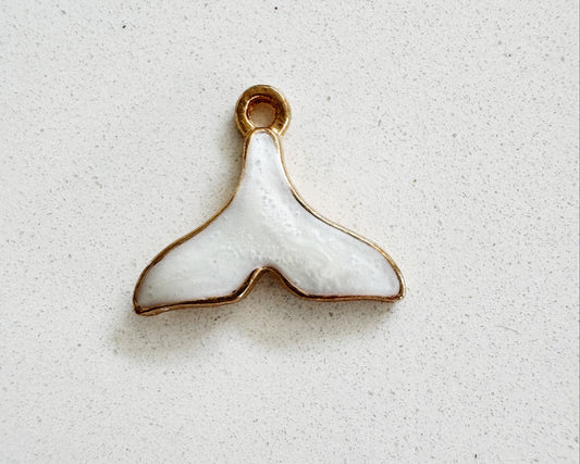 Small White Mermaid Tail Charm