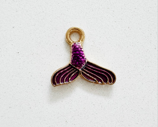 Small Purple Mermaid Tail Charm