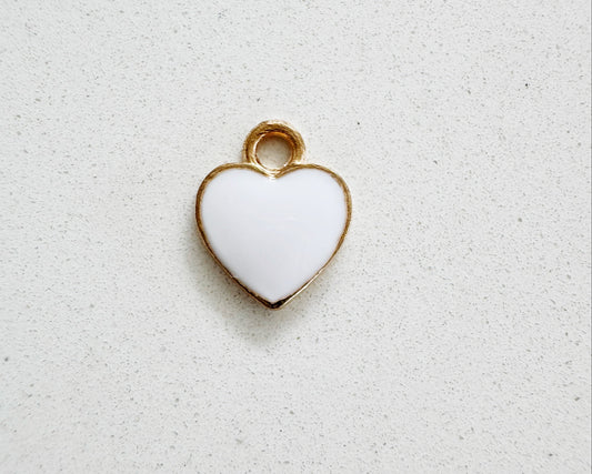 Tiny White Heart Charm