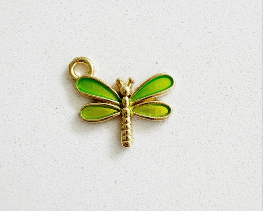 Lime Dragonfly Charm