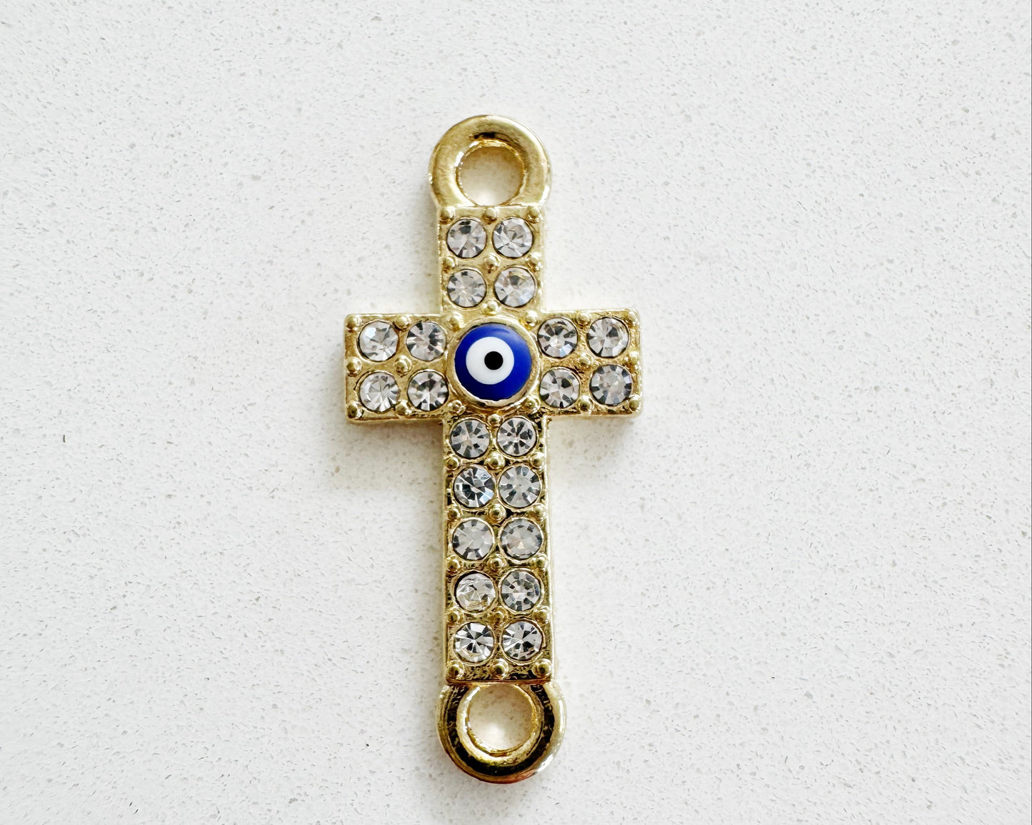 Diamonte Cross with Evil Eye Cross Charm