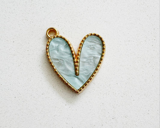 Pale Blue Heart Charm