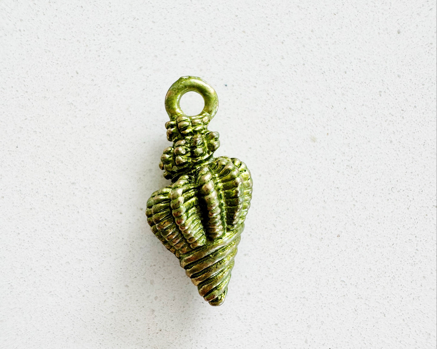 Green Beach Shell Charm