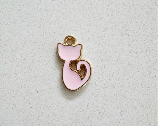 Small Pink Cat Charm