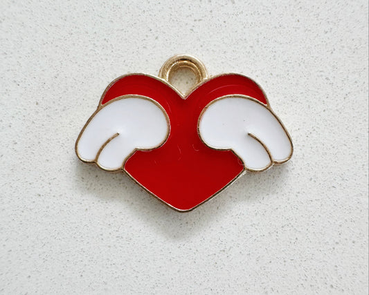 Heart with Wings Charm