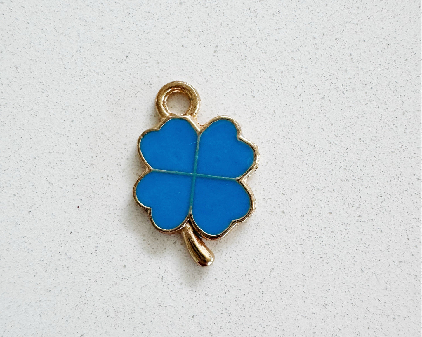 Blue Four Leaf Clover Charm