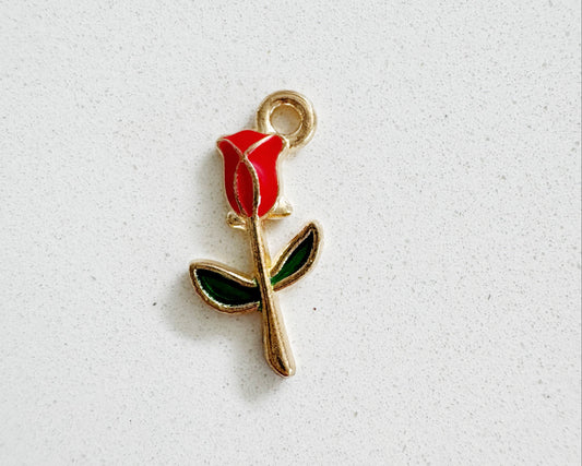 Thin Red Rose Charm