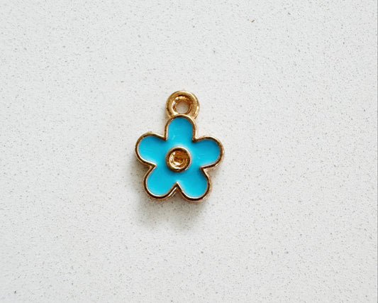Small Blue Flower Charm