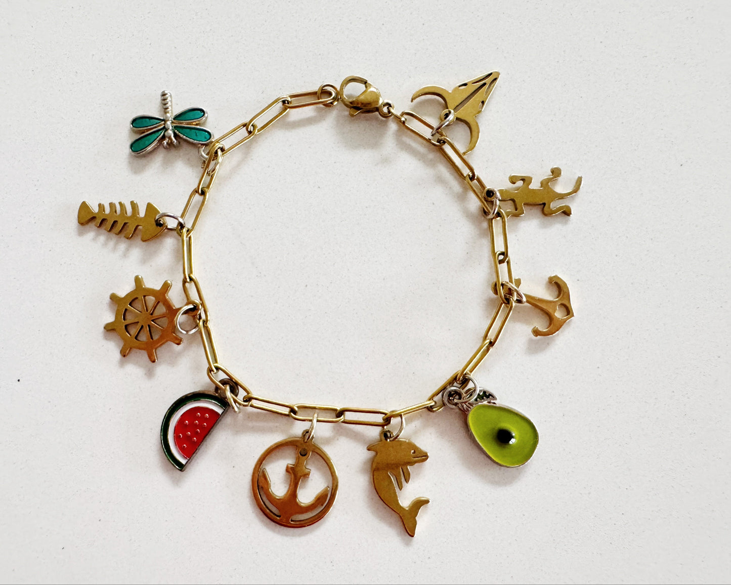 Lightweight Flat Charm Bracelet
