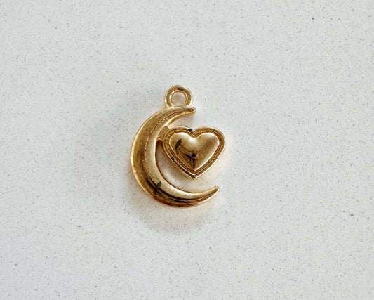 Heart and Moon Charm