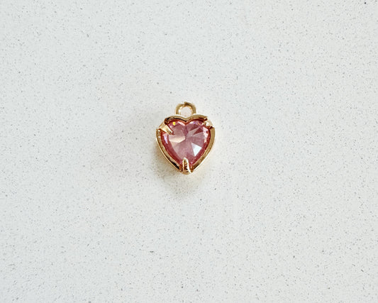 Pink Heart Diamond Charm