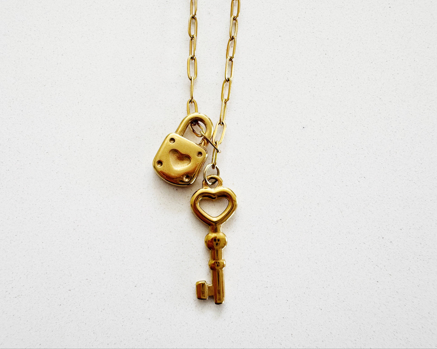 Key and Padlock Necklace