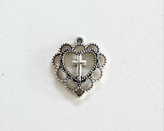 Heart Cross Charm