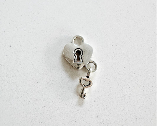 Heart and Key Charm