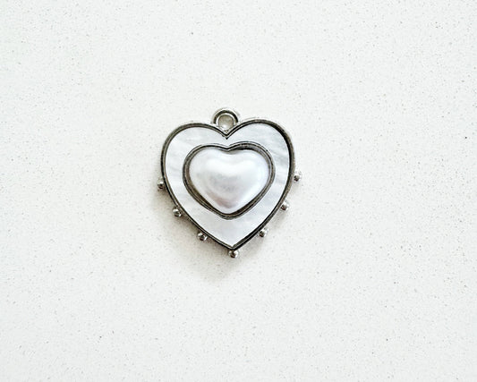 White Heart Charm