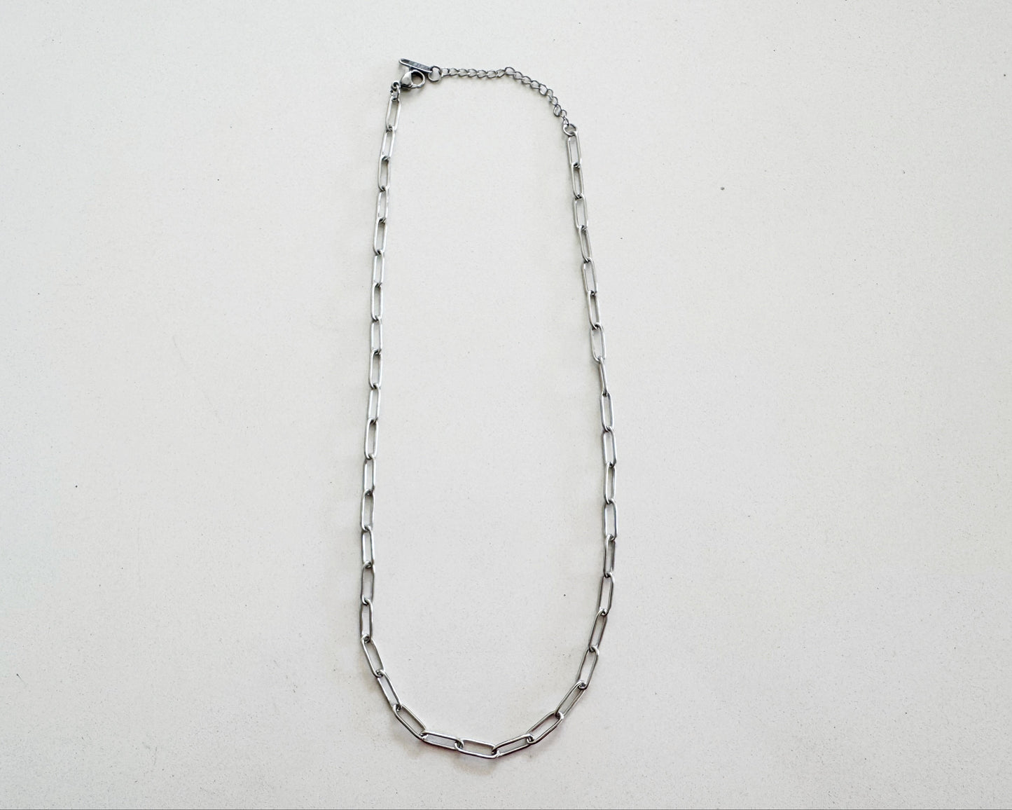 Silver Paper Clip Necklace