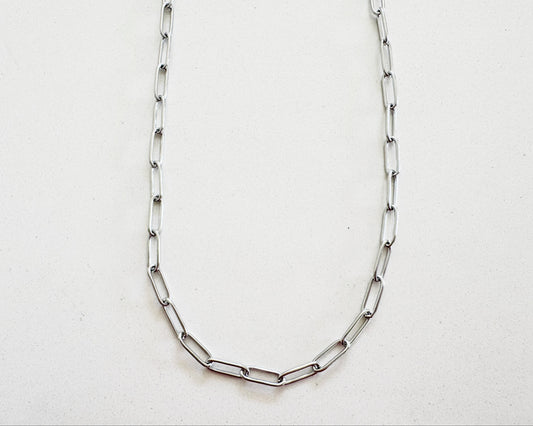 Silver Paper Clip Necklace