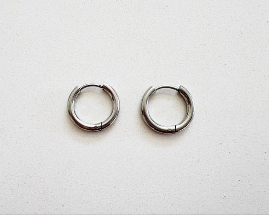 Silver Huggies Earrings