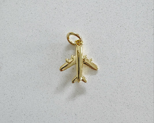 Gold Airplane Charm