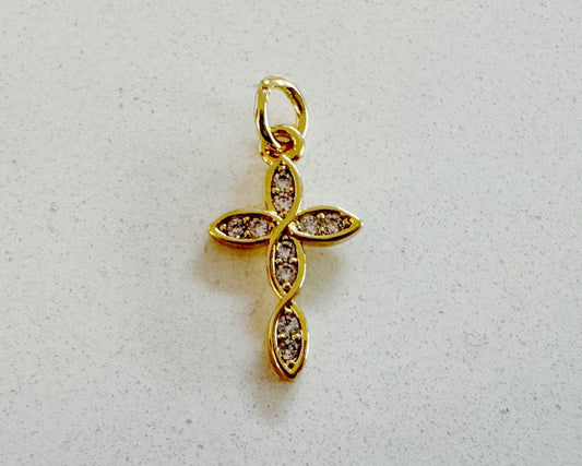 Delicate Small Cross Diamonte Charm