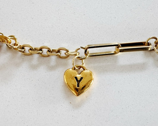 Mini Letter Heart Charm