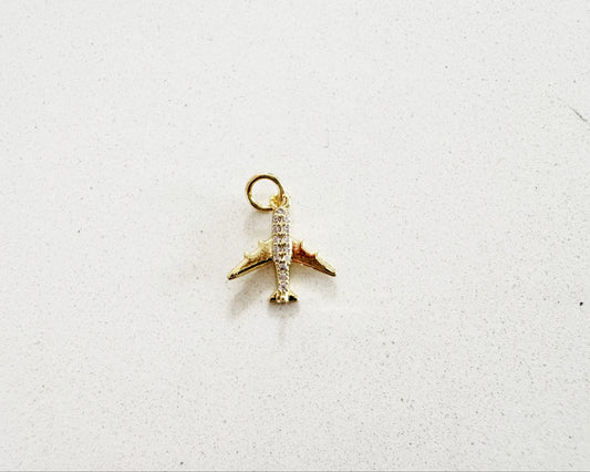 Diamonte Airplane Charm
