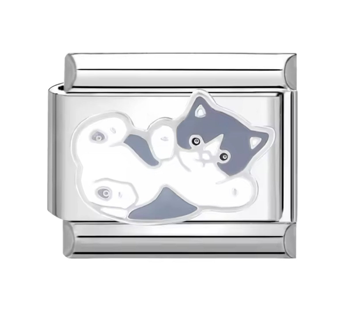 Cat Italy Charm Silver Link
