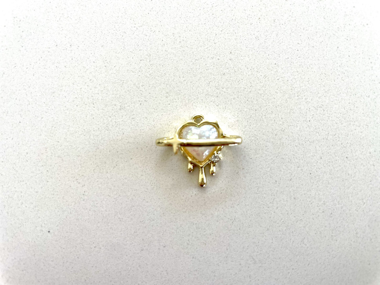 White Heart Charm