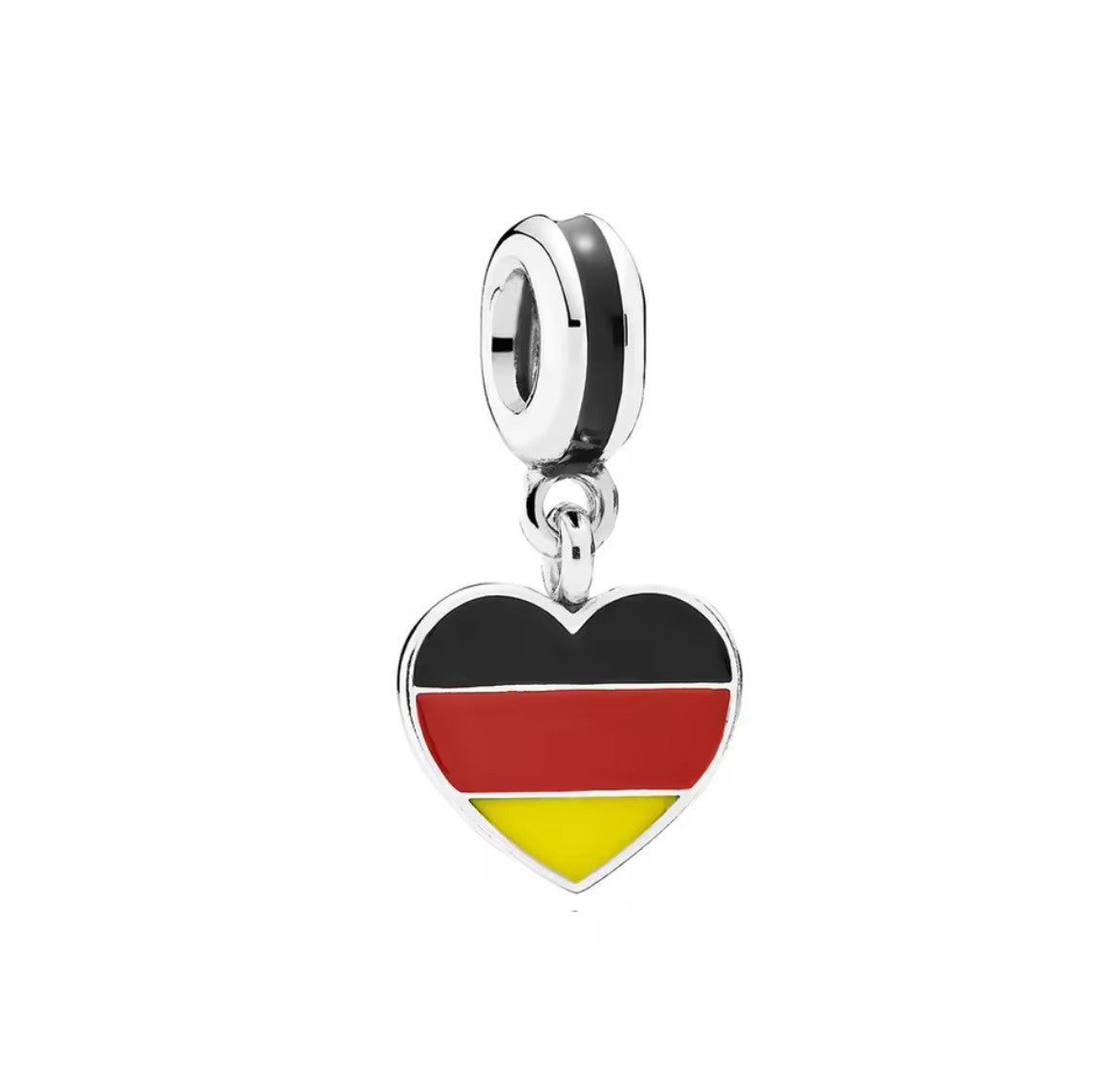 German Flag Heart Dangle Charm