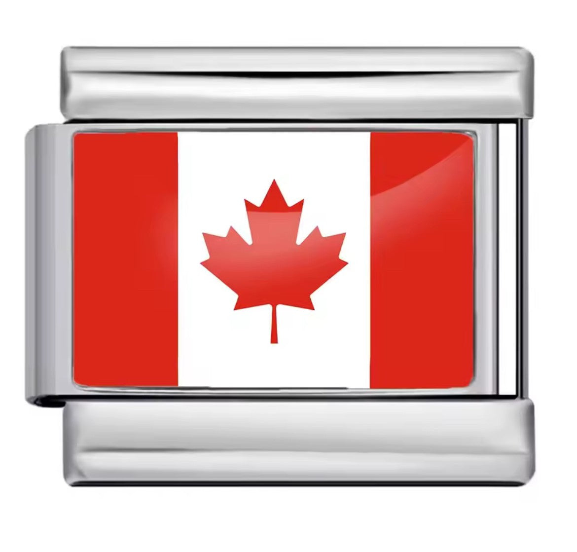 Canada Flag Charm Silver Link